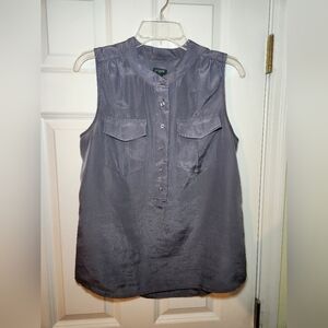 J. Crew Womens Charcoal Gray Sleeveless Blouse Size 8 Silky